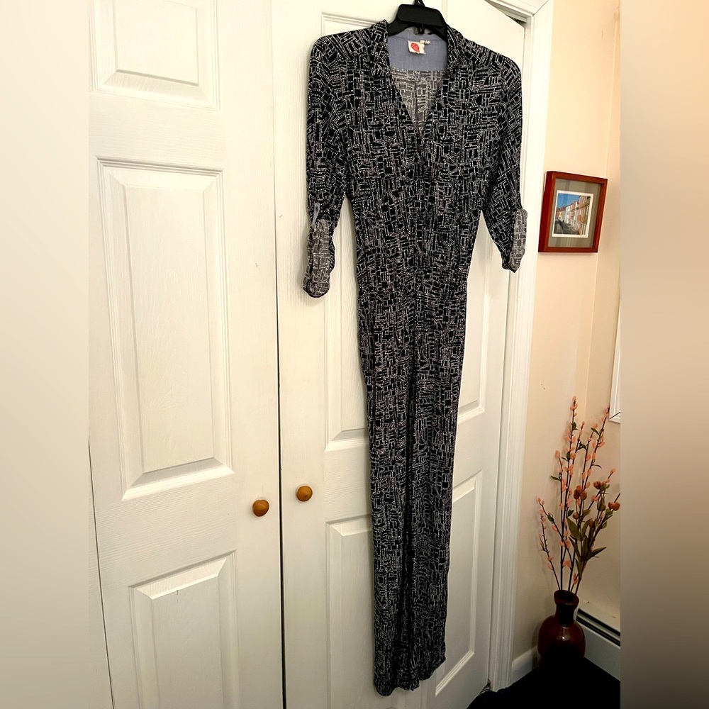 Size large black print Anthropology Lilka  Jumpsuit